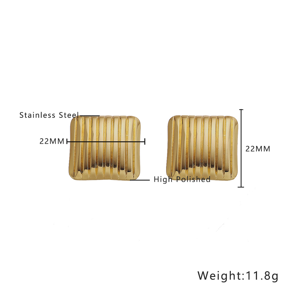 316L Stainless Steel Stylish Stud Earrings in the Shape of Small Sugar Cubes
