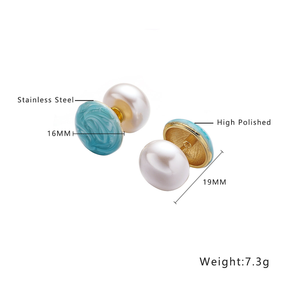 316L Stainless Steel Reversible Stud Earrings