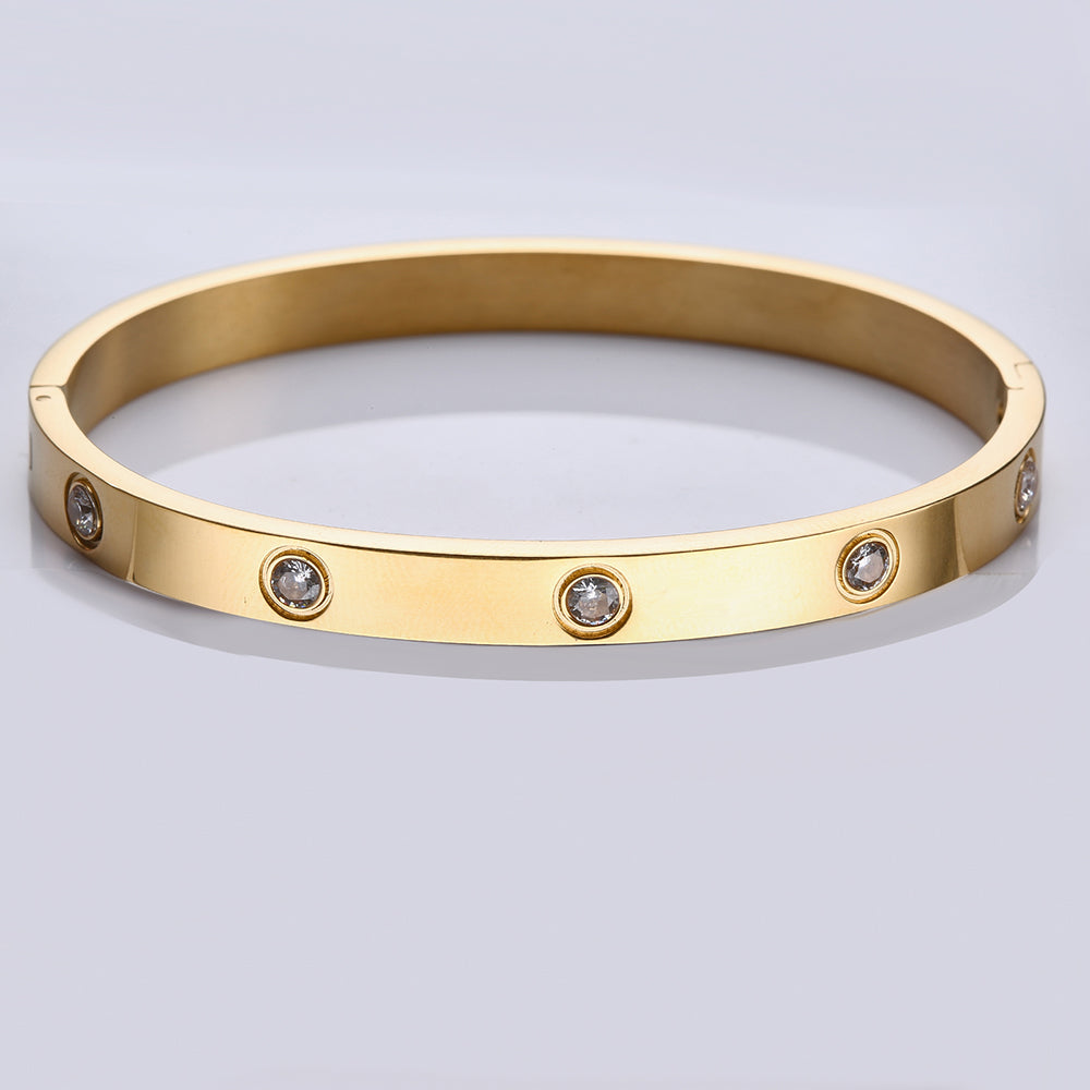 18K real gold electroplated, women-loved stainless steel fashion bracelets