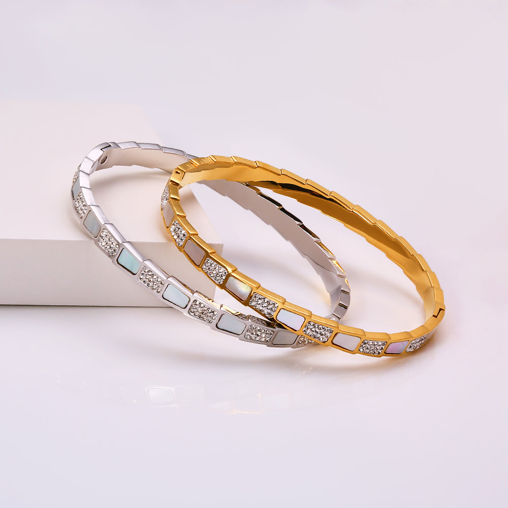 316L Stainless Steel Shell Charm Bangle
