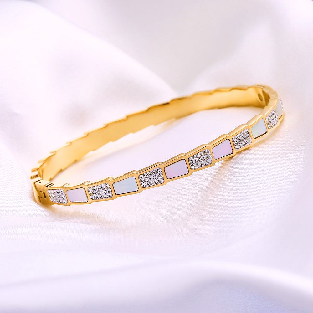 316L Stainless Steel Shell Charm Bangle