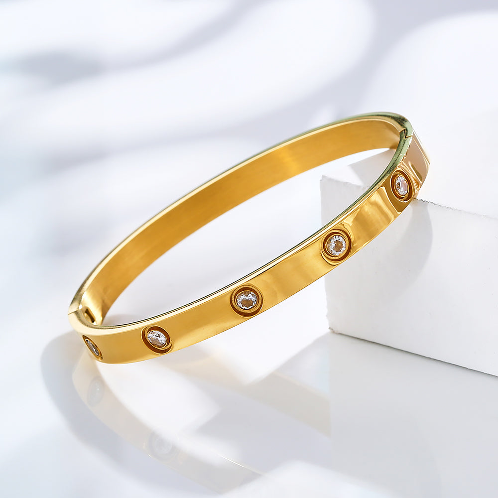 18K real gold electroplated, women-loved stainless steel fashion bracelets