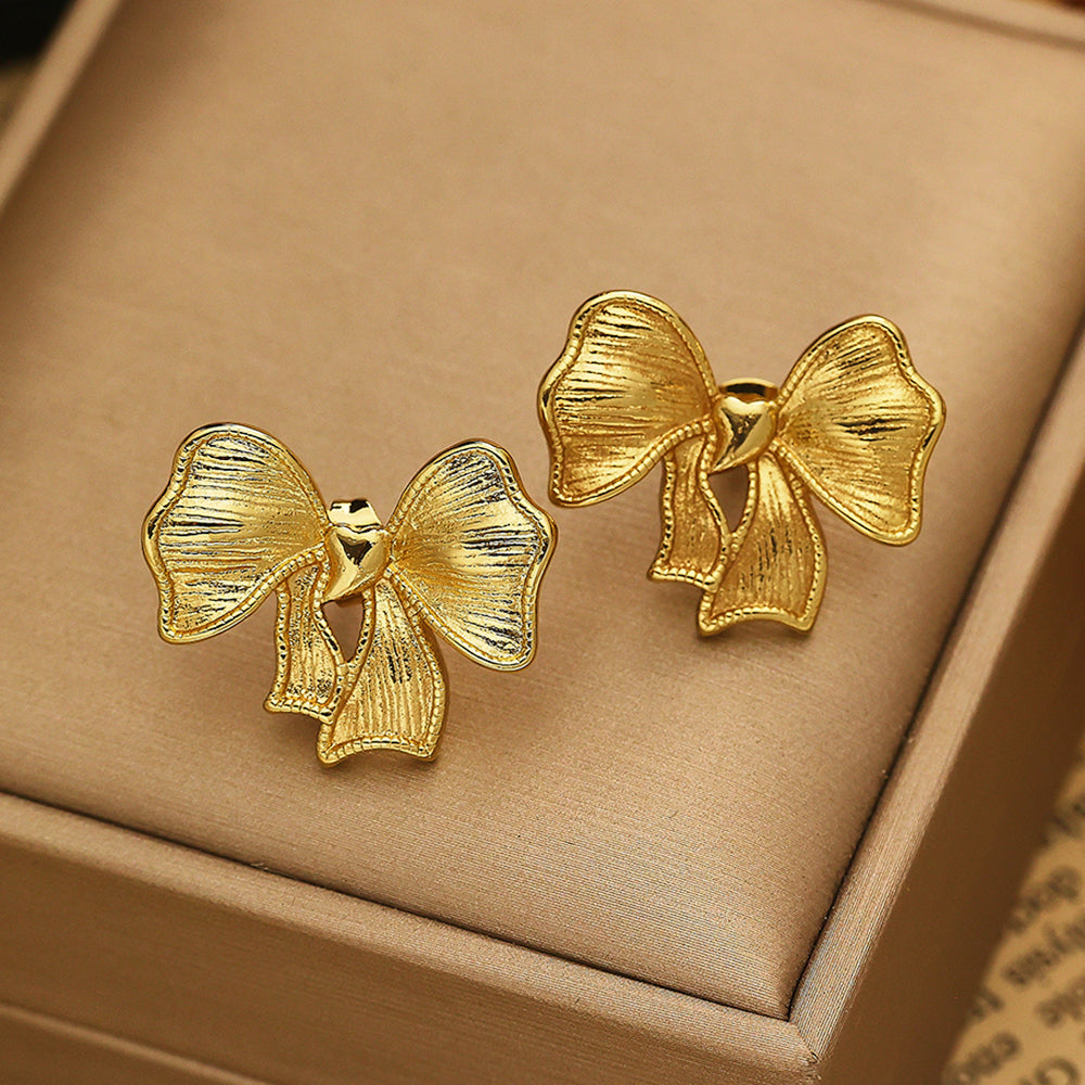 316L Stainless Steel Stud Earrings in the Shape of a Bowknot