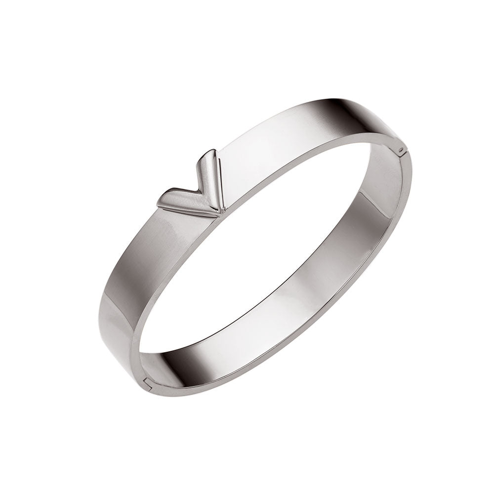 V-shaped bracelet in stainless steel plated 18K gold