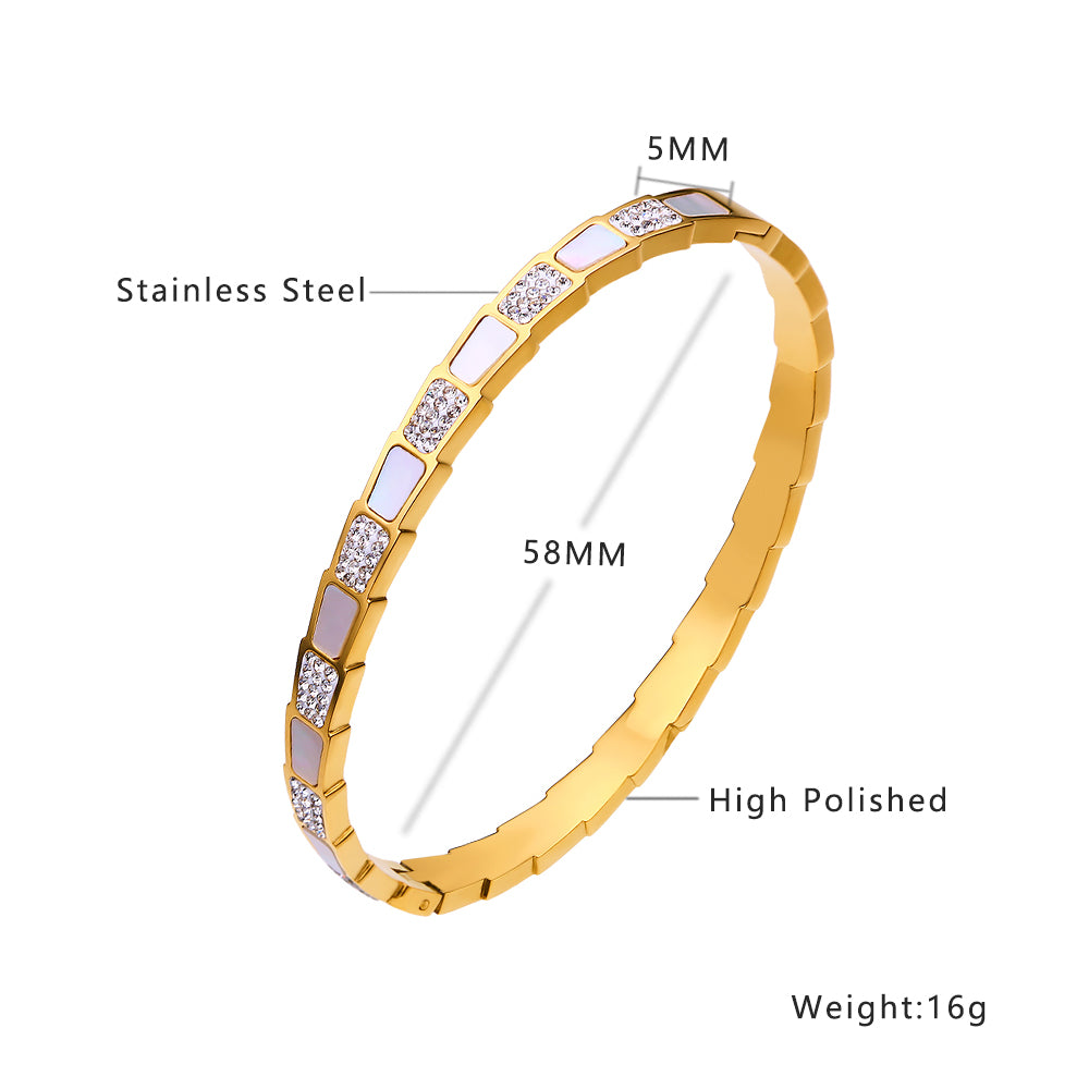 316L Stainless Steel Shell Charm Bangle