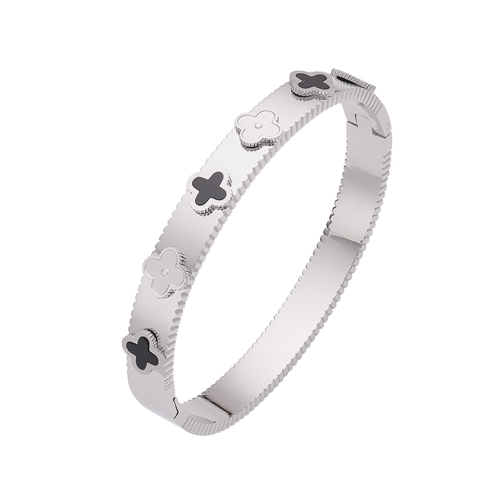 Stainless steel 18K gold-plated four-leaf clover bracelet