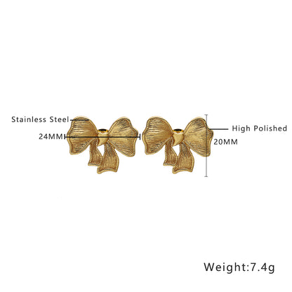 316L Stainless Steel Stud Earrings in the Shape of a Bowknot