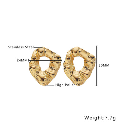 316L Stainless Steel Stud Earrings in the Shape of a Donut