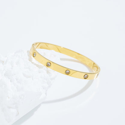 18K real gold electroplated, women-loved stainless steel fashion bracelets