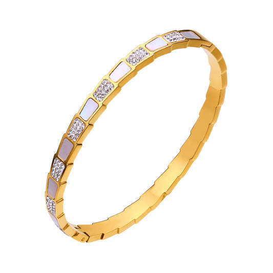 316L Stainless Steel Shell Charm Bangle