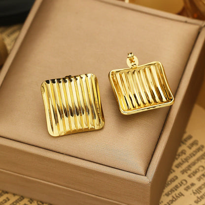 316L Stainless Steel Stylish Stud Earrings in the Shape of Small Sugar Cubes
