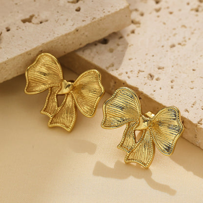 316L Stainless Steel Stud Earrings in the Shape of a Bowknot