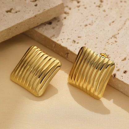 316L Stainless Steel Stylish Stud Earrings in the Shape of Small Sugar Cubes
