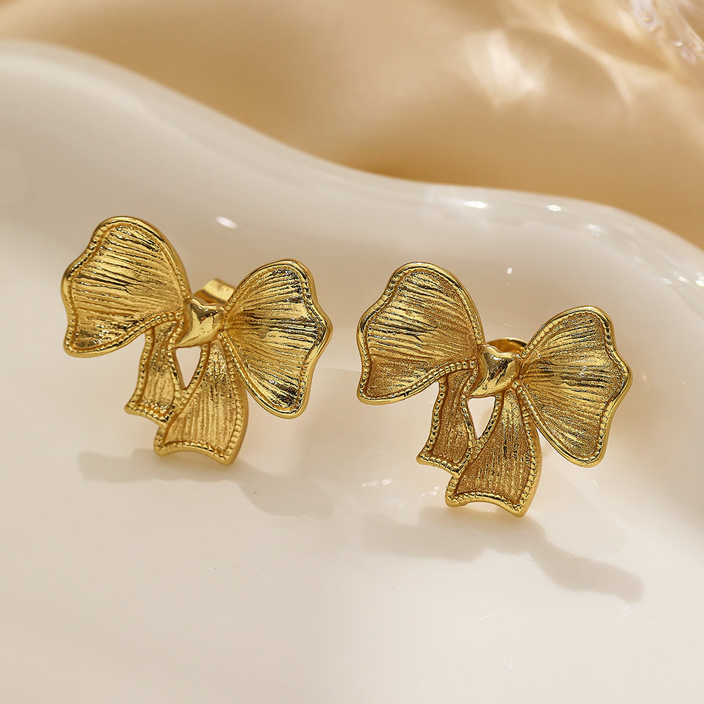 316L Stainless Steel Stud Earrings in the Shape of a Bowknot