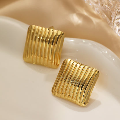 316L Stainless Steel Stylish Stud Earrings in the Shape of Small Sugar Cubes