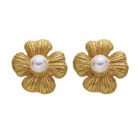 316L Stainless Steel Stud Earrings in the Shape of a Flower