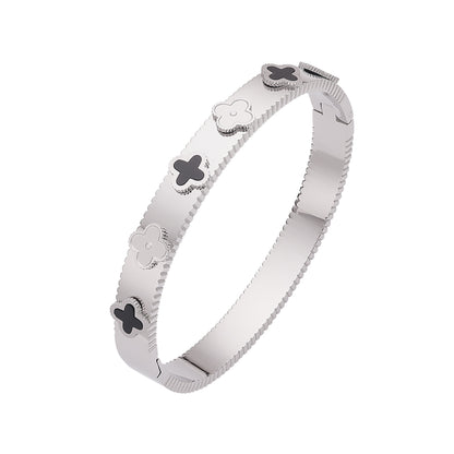 Stainless steel 18K gold-plated four-leaf clover bracelet